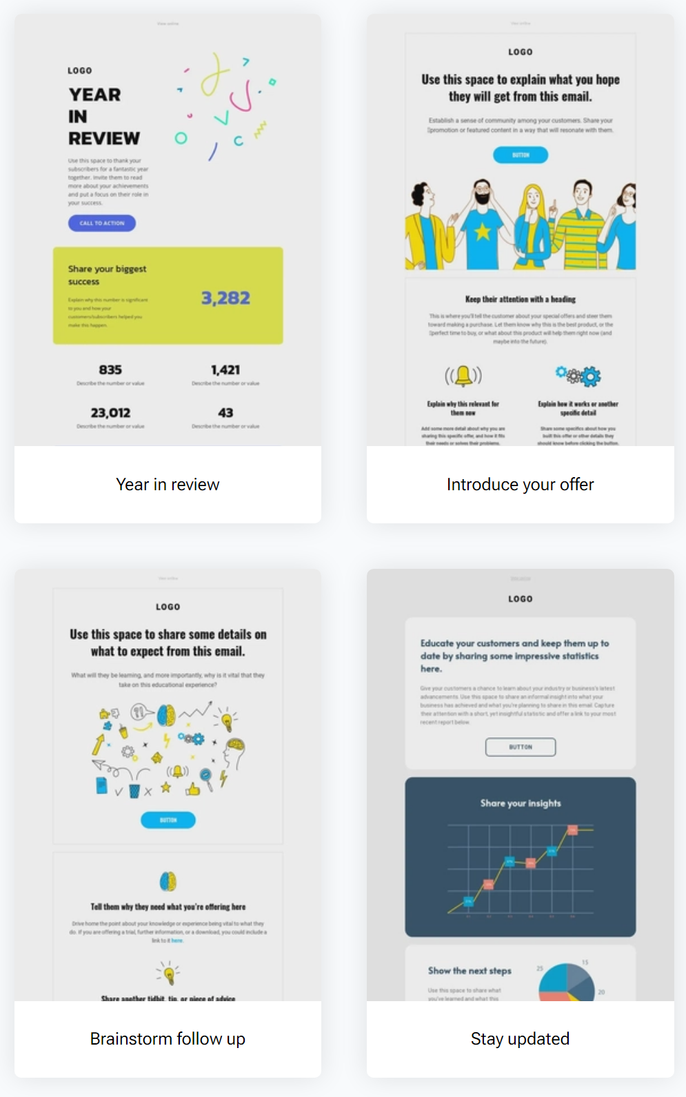 Newsletter templates from GetResponse